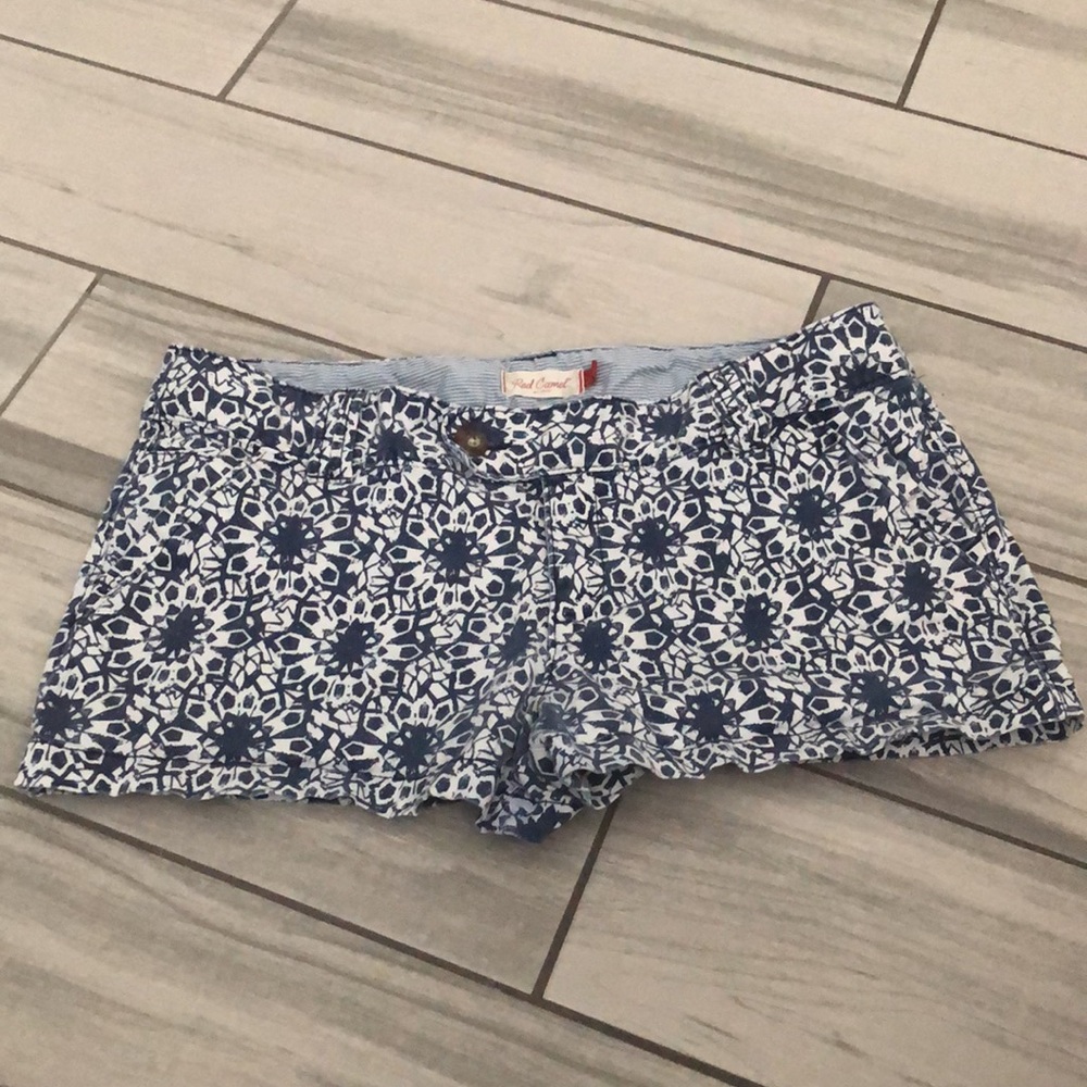 ❤️3X20 RED CAMEL Juniors Blue White Mandala Print Chino Short | 11